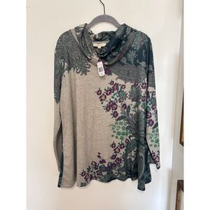 Astrologie Paisley Floral Cowl Neck Tunic Large NWT Boutique Boho Chic Astrology
